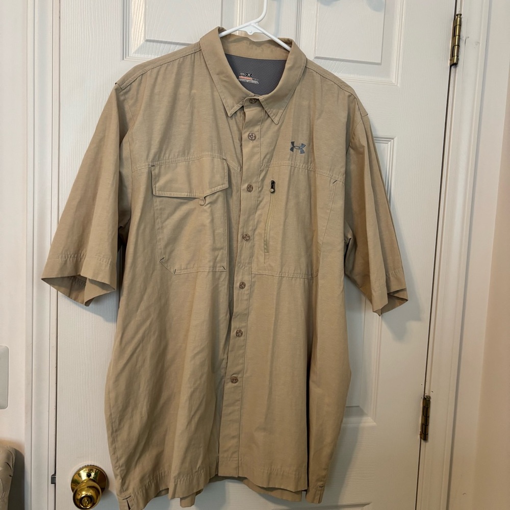 Under Armour Tan Casual Button Down Shirt